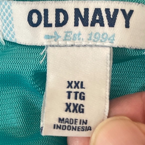 Old Navy XXL Sleeveless Shift Dress Teal Green Navy Blue Colorblock Plus Size - Picture 5 of 10